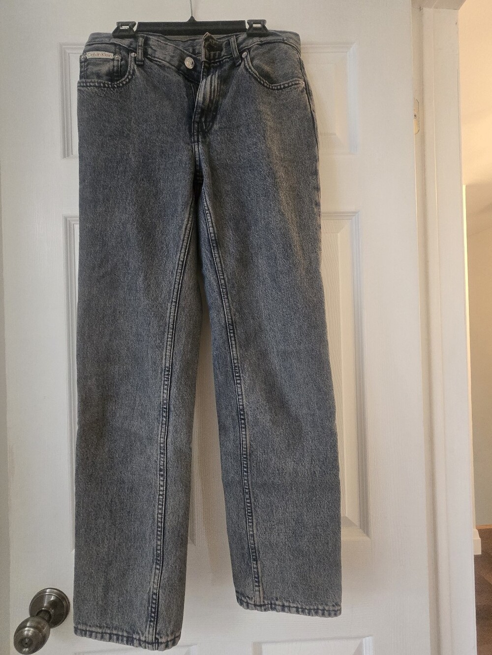 Calvin Klein Original Straight Jeans, Women's Denim, Size 25, Tinted Wash